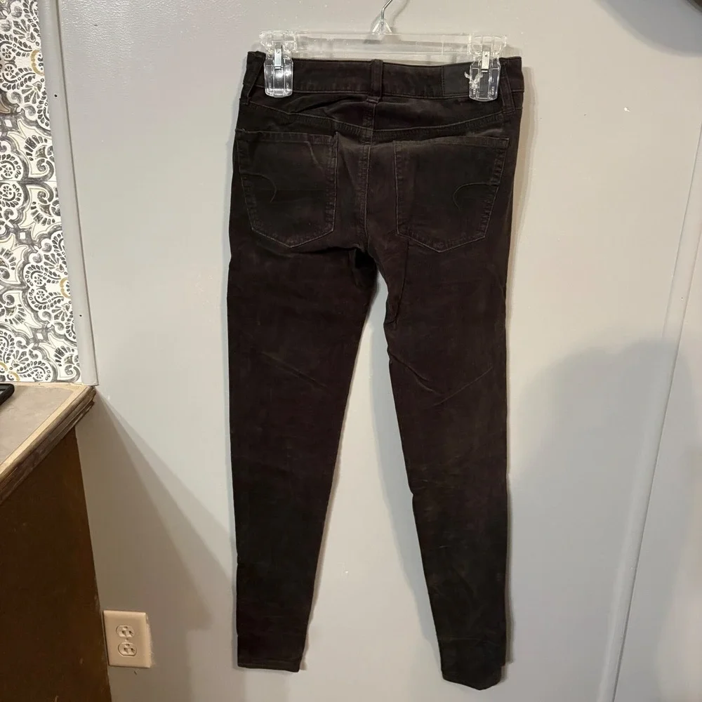American Eagle Black Corduroy 360° Super Stretch Jeggings Pants (Women's 0 Long)
